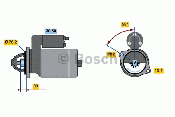 BOSCH 0 986 016 780 Démarreur 12 1,4 9 AUDI: A4 B6 Avant, Berline, B5 VOLKSWAGEN: Passat Break 3165141068177