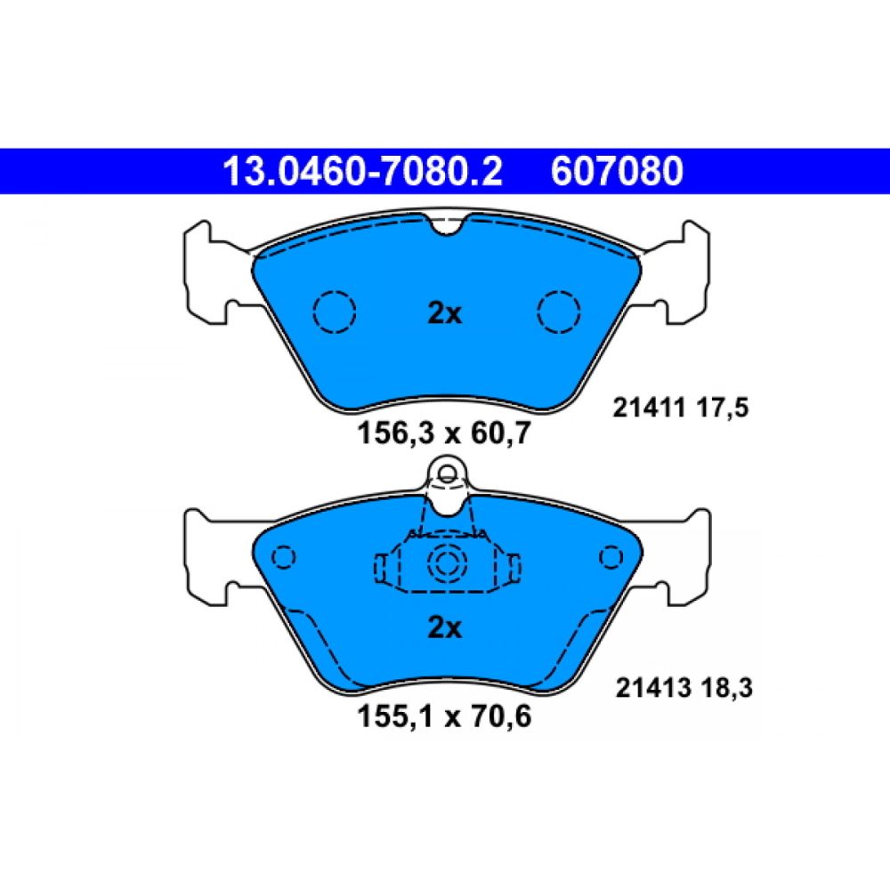 Bromsbeläggssats, skivbroms Ate 13.0460 7080.2 4006633281300