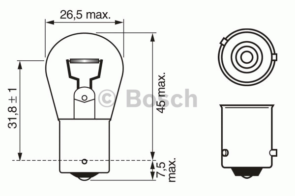 Glödlampa, blinker BOSCH 1 987 302 213 3165141238761