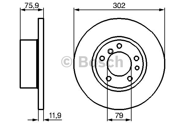 BOSCH 0 986 478 319 Disque de frein 302 12 5 120 plein revêtu à haute teneur en carbone avec vis/boulons BMW: Berline, Touring