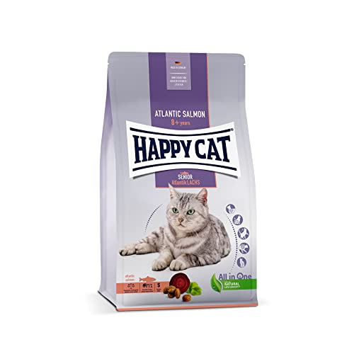 Happy Cat 70610 Senior Atlantik lax torrfoder för kattseniorer från och med 8 års Livsår 300 g innehåll 4001967141115