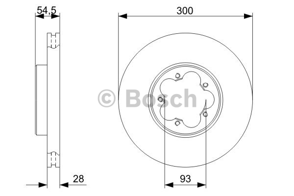 Bromsskiva BOSCH 0 986 479 307 fram, ventilerad, 1 Stycke 4047024268258