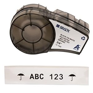 Brady M21 750 423 permanent polyestertejp svart text vit tejp 19,1mm x 6,40m (original) 662820899686