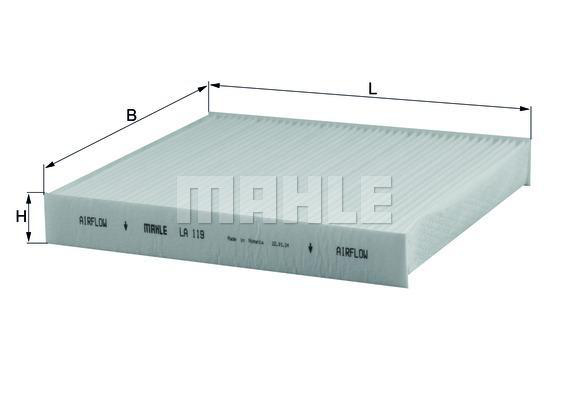 Filter, kupéventilation KNECHT LA 119 4009026506714