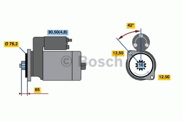 BOSCH Startmotor 0 986 020 230 AUDI; SEAT; SKODA; VW 3165143526545