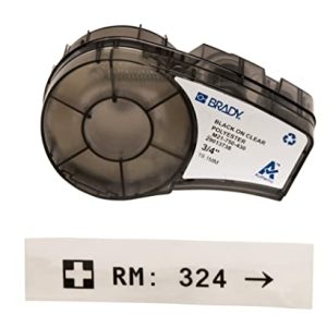 Brady (M21 750 430) polyesterband för BMP21 PLUS; LAB; 19,05 mm x 6,40 m svart på transparent 662820899716