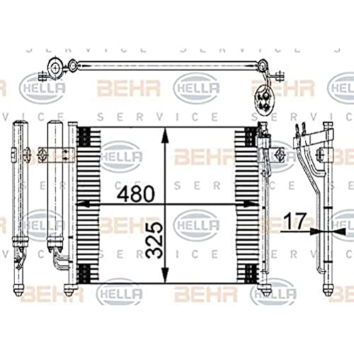 BEHR HELLA SERVICE 8FC 351 318 071 kondensor, luftkonditionering 4045621339517