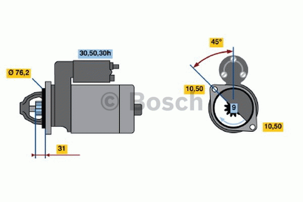 BOSCH 0 986 015 050 Démarreur 12 1,4 9 BMW: 3 Berline, Cabriolet, 5 Berline