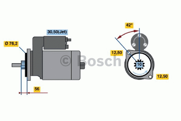 BOSCH 0 986 016 300 Démarreur 12 1,1 10 VOLKSWAGEN: Golf 4, AUDI: A3 3/5 portes, TT Coupe, SEAT: Alhambra I, Ibiza 2, Córdoba I Berline 3165141148510