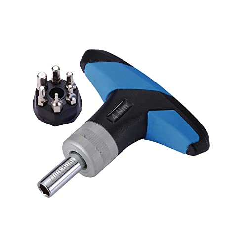 BBB Cycling Unisex vuxen BTL-119 cykel momentnyckel TorqueFix 4 Nm Verktyg med insexnyckel 2, 3, 4, 5, 6 och T25 Torx, svart/blå, 8716683103946