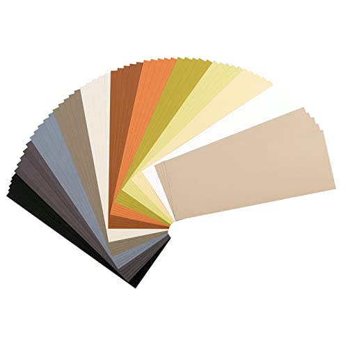 Florens Cardstock slät flerfärgad färgade korttillbehör 11,5 x 30,4 cm jordtoner 60 ark färgat papper för scrapbooking, korttillverkning och annat pappershantverk 216 GSM 8716052239290