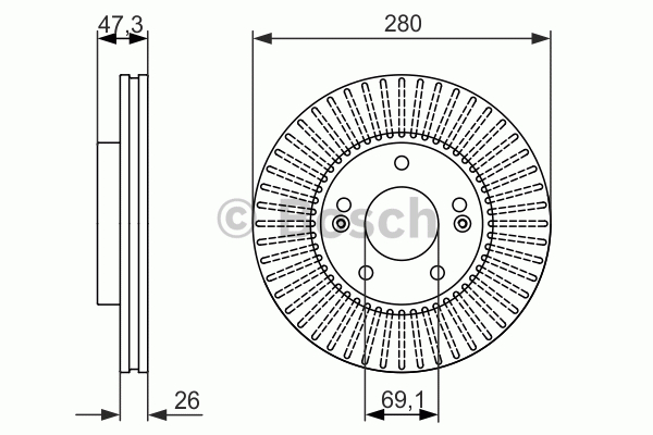 BOSCH 0 986 479 460 Disque de frein 280 26 5 114,3 ventilé huilé KIA: cee‘d I Break, Soul I, Pro 3 portes, HYUNDAI: i30 Break 4047024400498