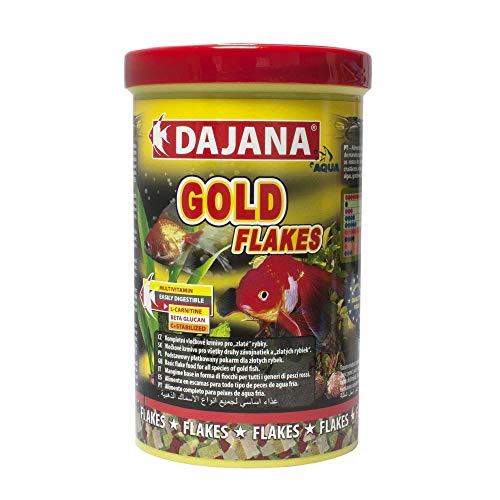 Dajana Gold Flakes Komplett flingfoder för slöjd fisk och röd (1 000 ml) 8594000250814