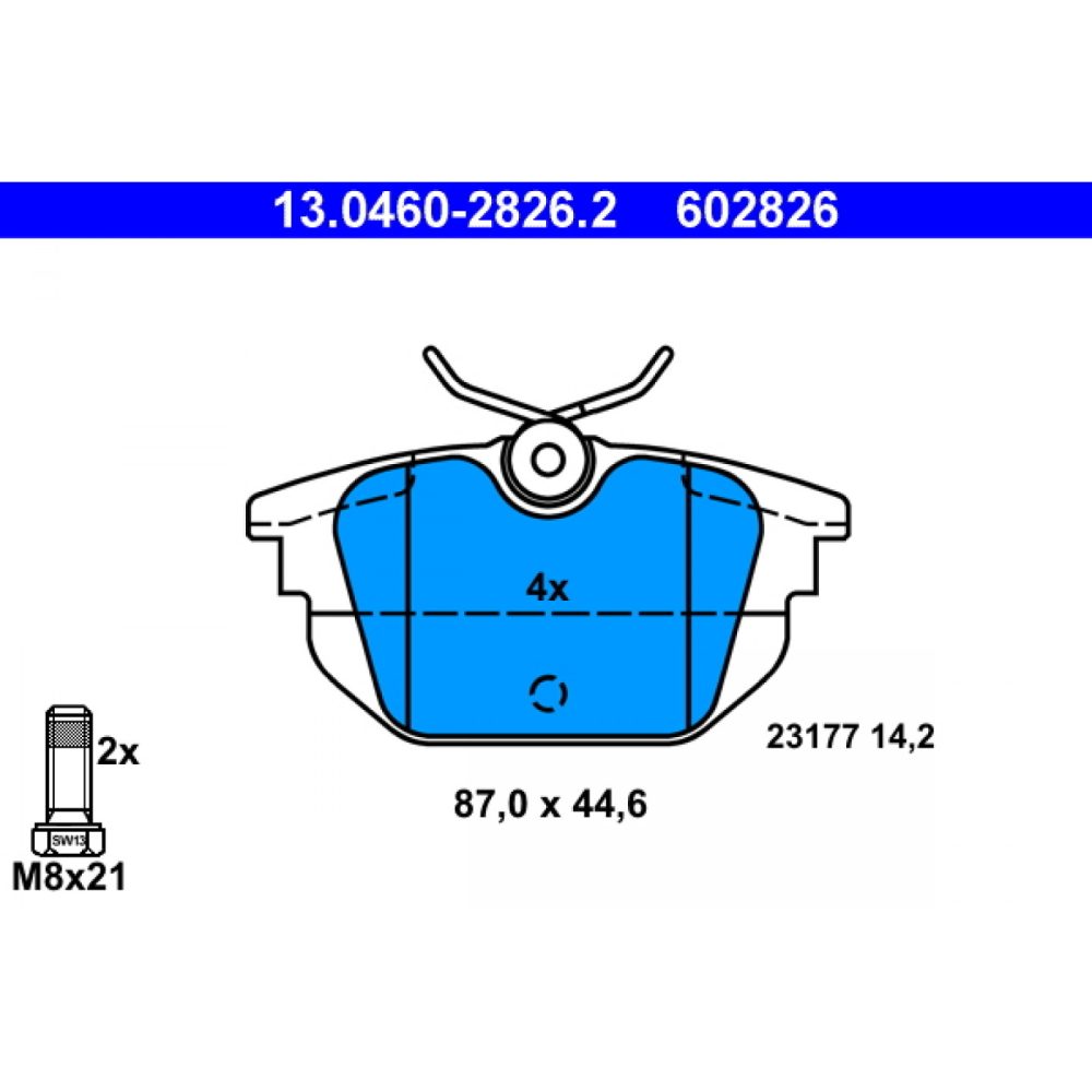 Bromsbeläggssats, skivbroms Ate 13.0460 2826.2 4006633292405