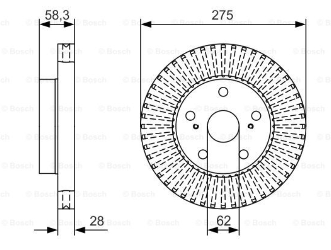 BOSCH 0 986 479 A97 Disque de frein 275 28 5 114,3 ventilé huilé TOYOTA: HILUX 3 Pick up, Pritsche/Fahrgestell (KUN1, TGN3, TGN2, TGN1, 4047025355193