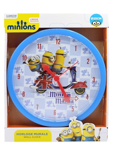 Joy Toy Minions väggklocka av plast analog 24 cm i presentförpackning 90324 8058150653241
