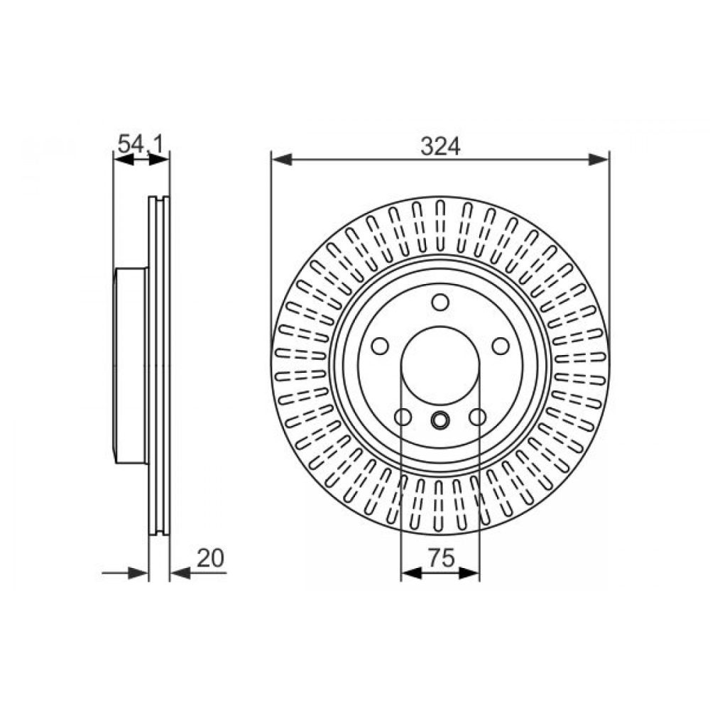 BOSCH 0 986 479 731 Disque de frein 324 20 5 120 ventilé revêtu à haute teneur en carbone avec vis/boulons BMW: Z4 Roadster 4047024887190