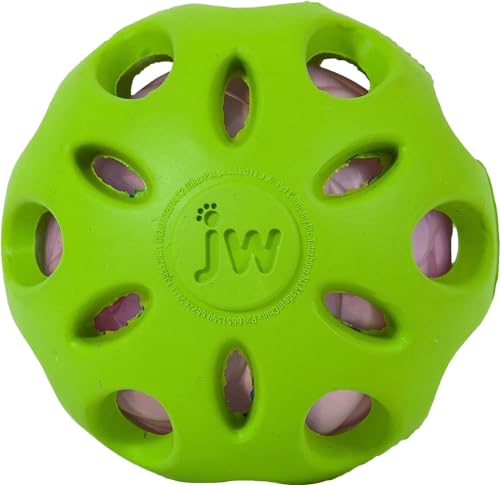 JW Pet CRACKLE HEADS BALL Rubber Durable Fetch Chew Dog Toy 2.3in MEDIUM 3 PACK 618940470144